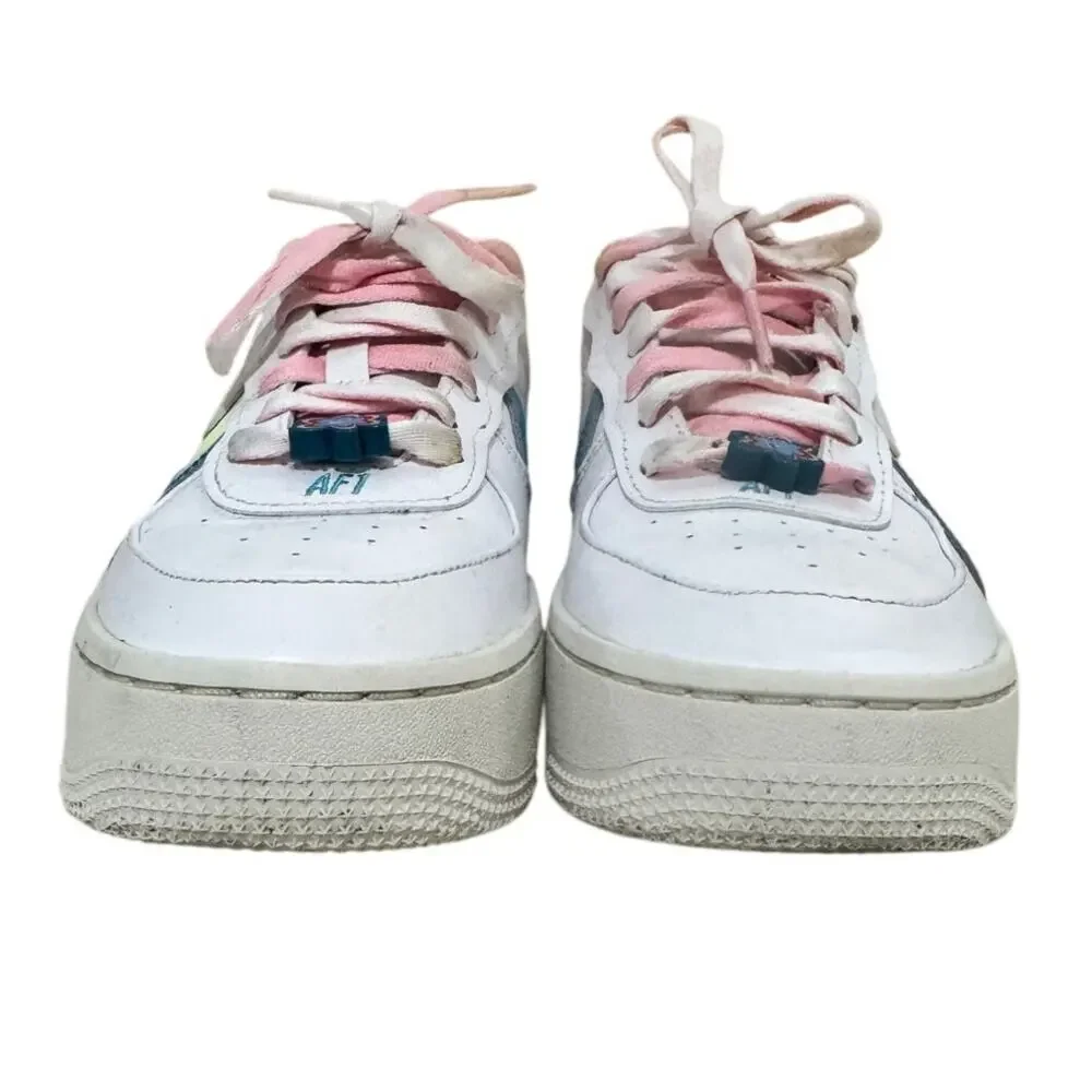 Nike Air Force 1‎ Shadow Pastel Multi-Color Sneakers Size 6.5 Pink Blue Yellow